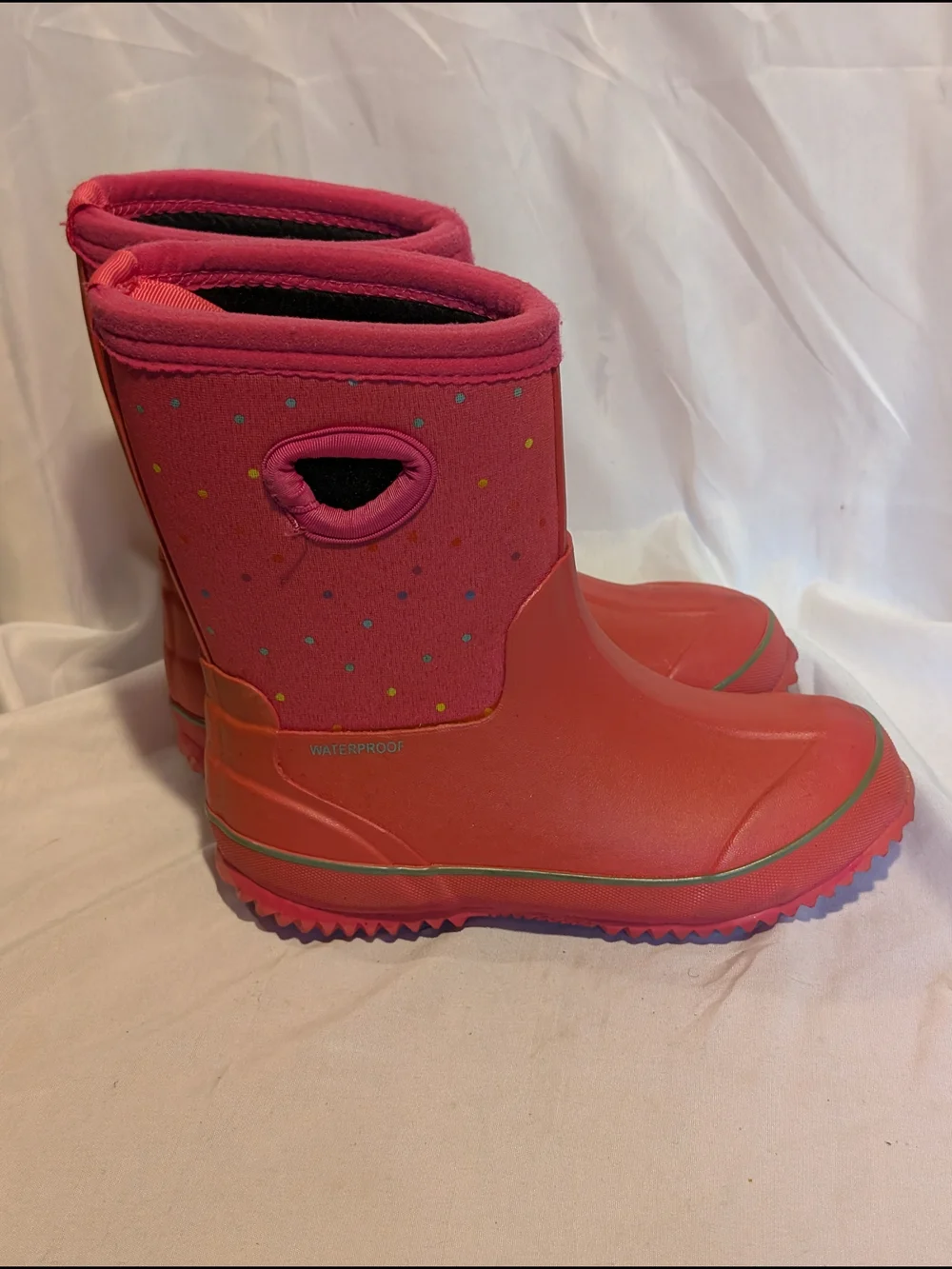 Target Kids Red Pink Waterproof Rain & Snow Boots